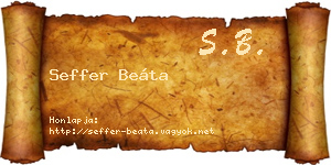 Seffer Beáta névjegykártya