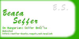 beata seffer business card